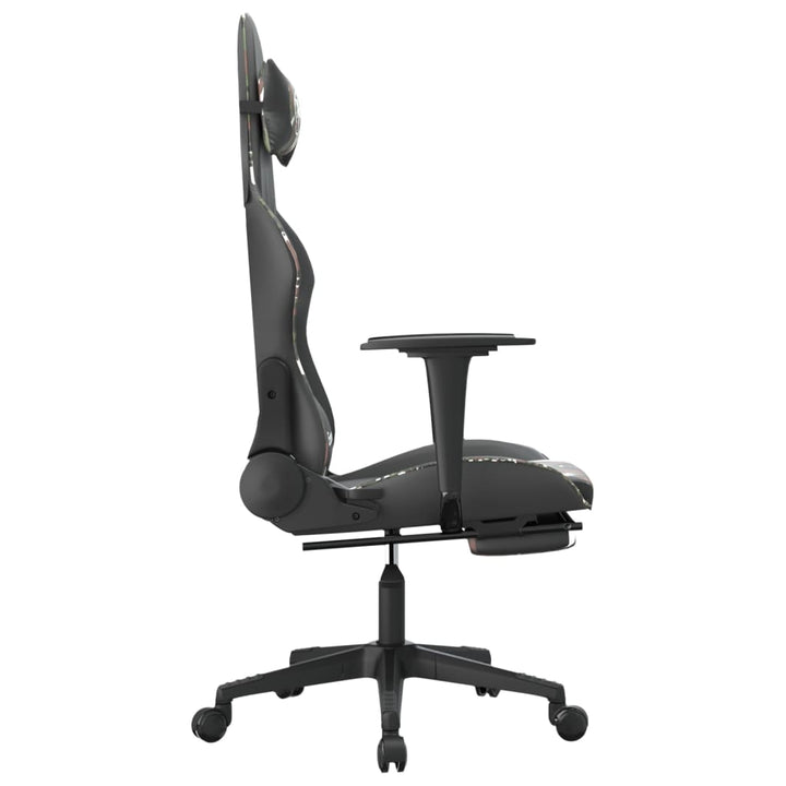 gamingstol m. massage og fodstøtte kunstlæder sort camouflage