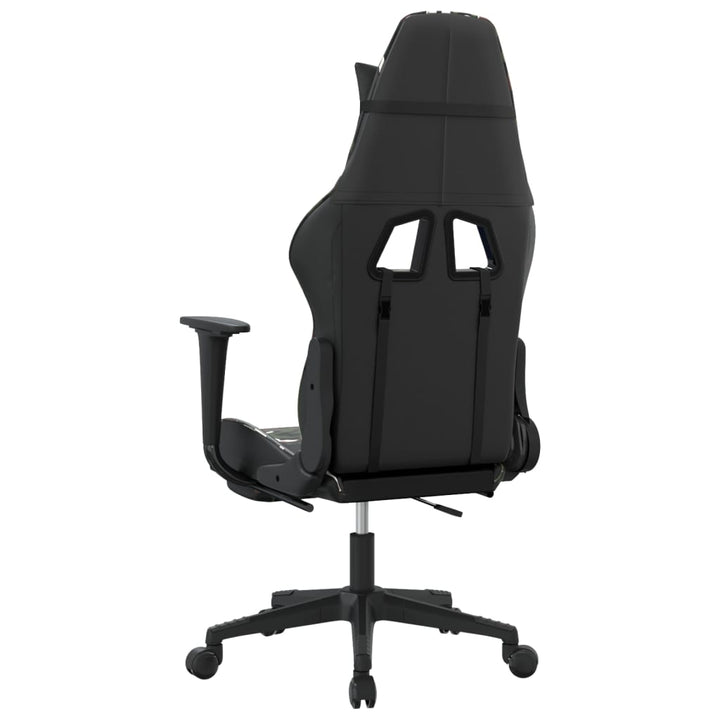 gamingstol m. massage og fodstøtte kunstlæder sort camouflage