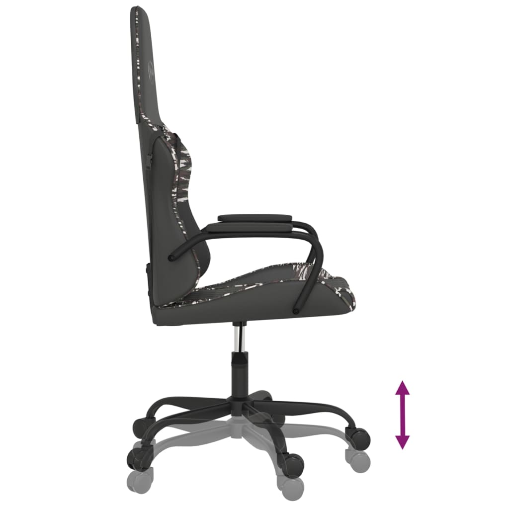 gamingstol m. massagefunktion kunstlæder sort og camouflage