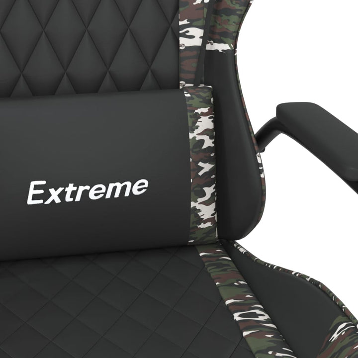 gamingstol m. massagefunktion kunstlæder sort og camouflage