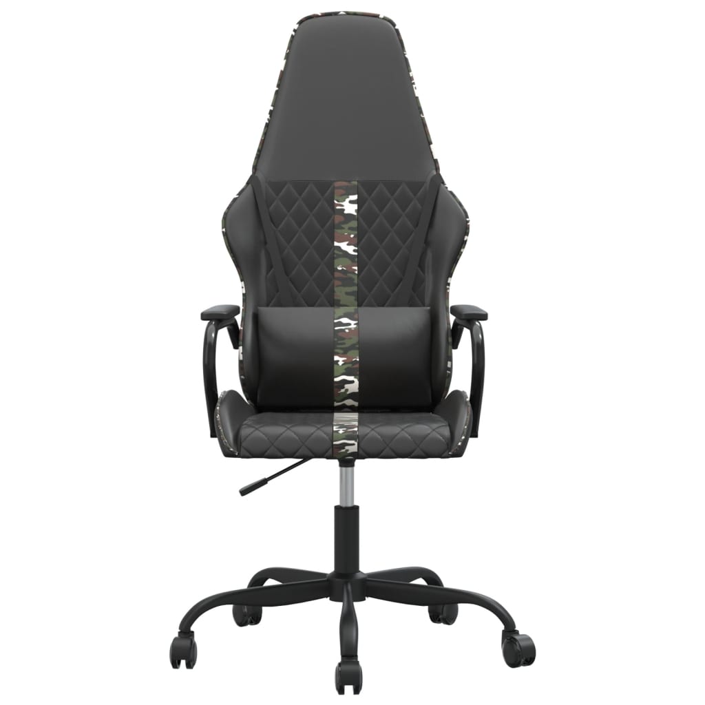 gamingstol med massagefunktion kunstlæder camouflage og sort