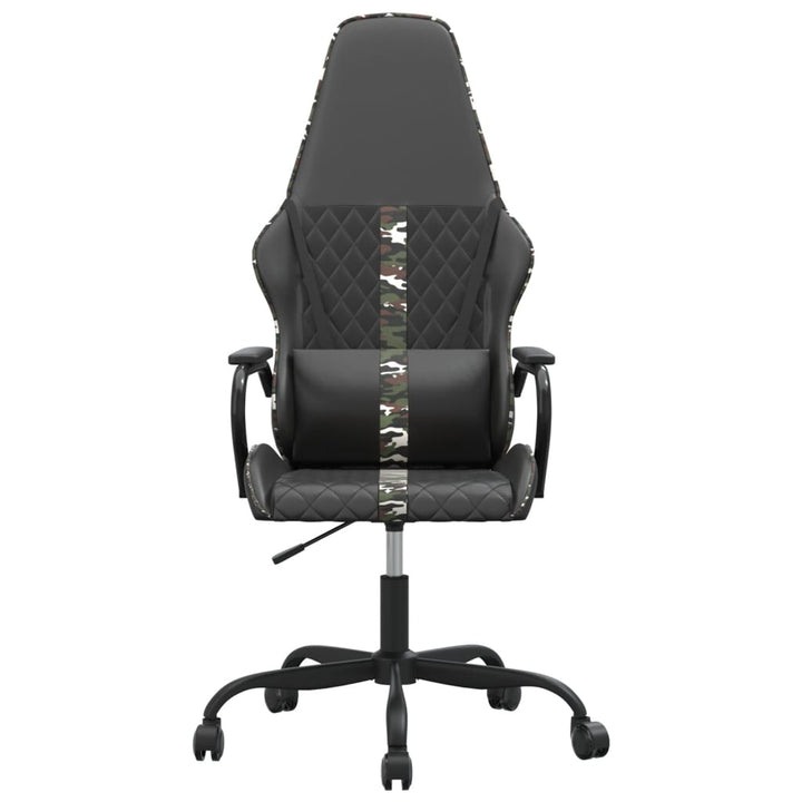 gamingstol med massagefunktion kunstlæder camouflage og sort