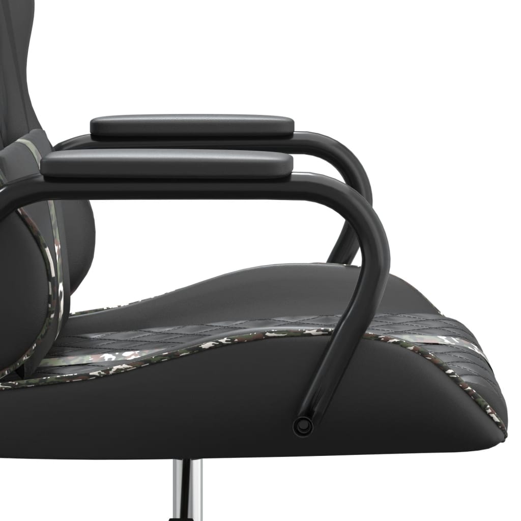 gamingstol med massagefunktion kunstlæder camouflage og sort