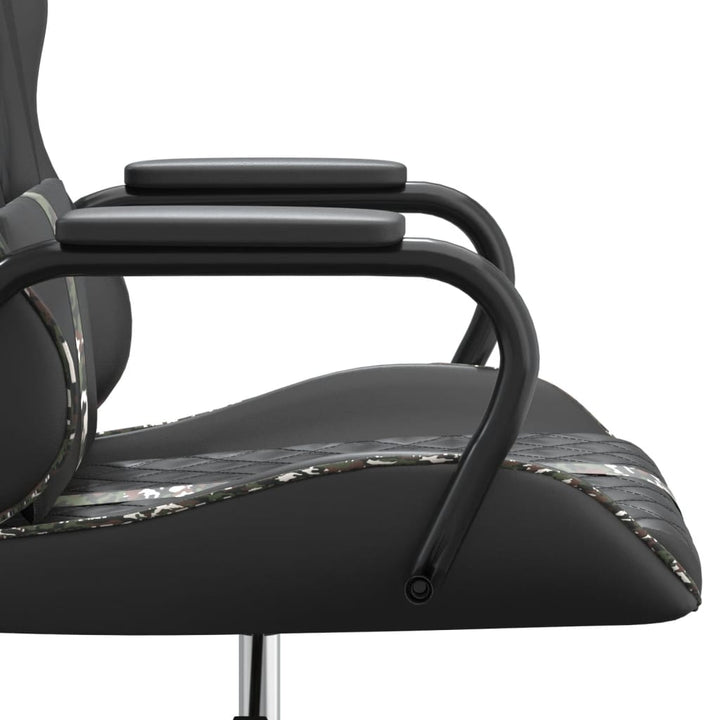 gamingstol med massagefunktion kunstlæder camouflage og sort