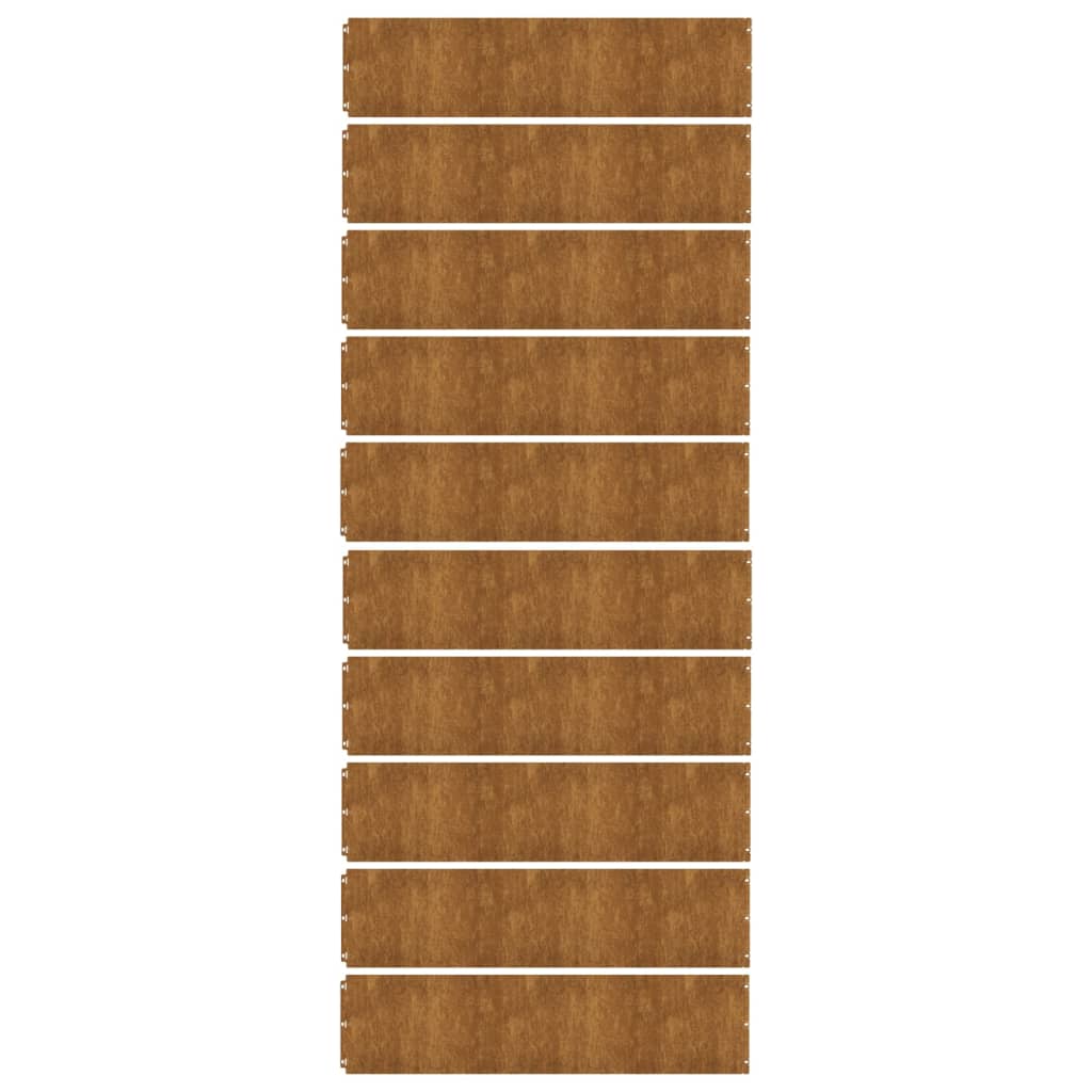 plænekanter 10 stk. 25x103 cm fleksibel cortenstål