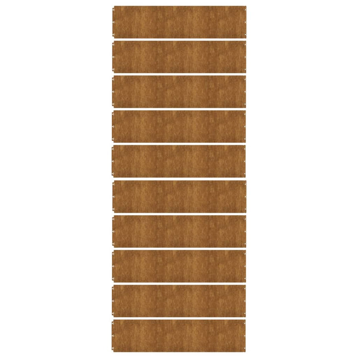 plænekanter 10 stk. 25x103 cm fleksibel cortenstål