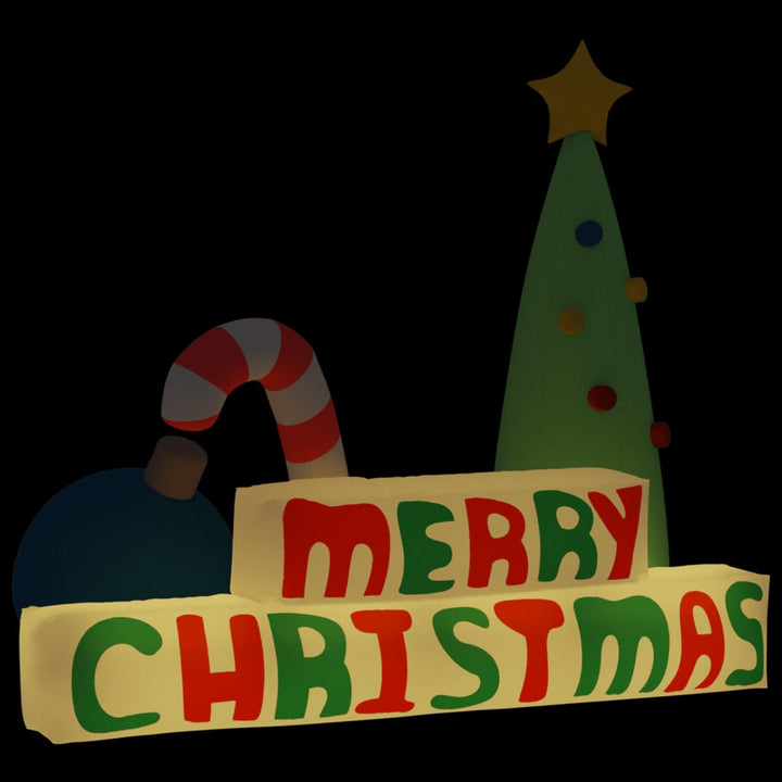 oppustelig Merry Christmas-dekoration med LED'er 197 cm