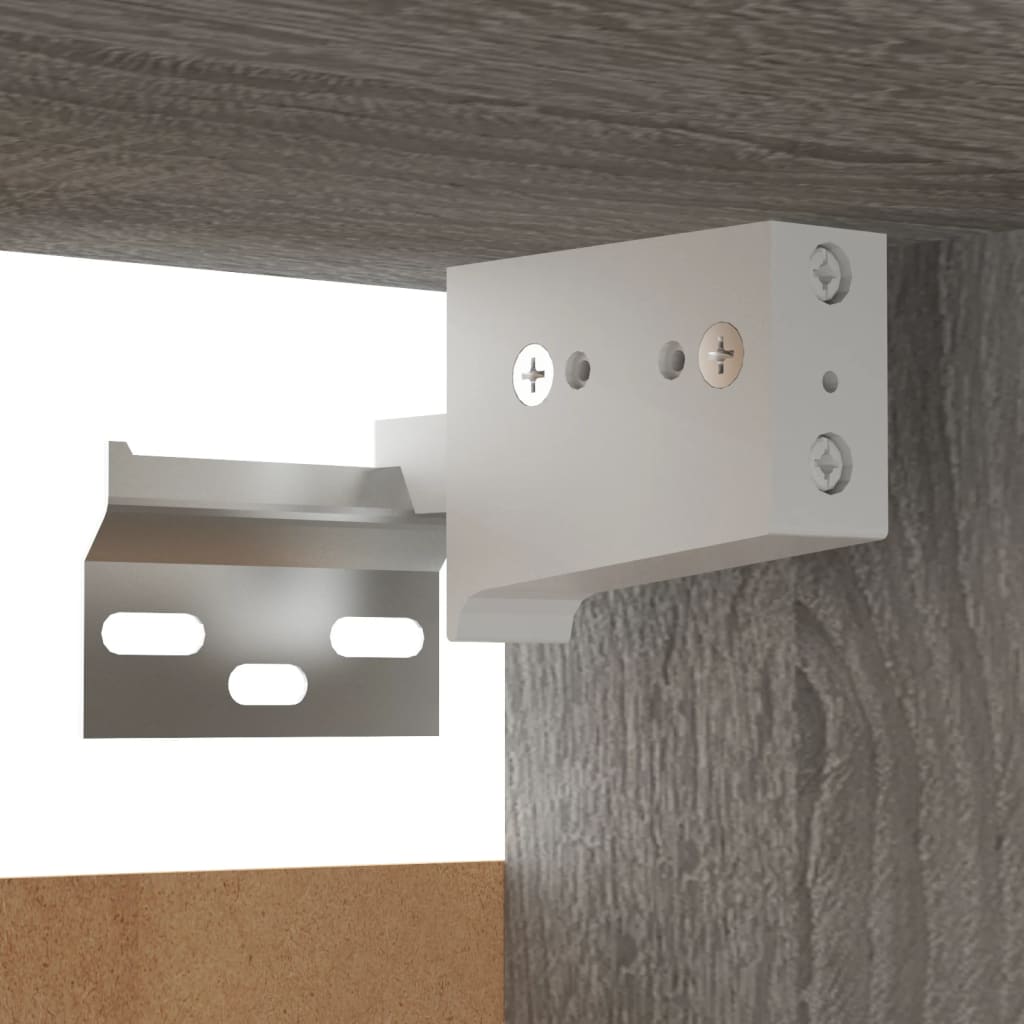 væghængtee tv-skab 8 stk. 30,5x30x30 cm grå og sonoma-eg