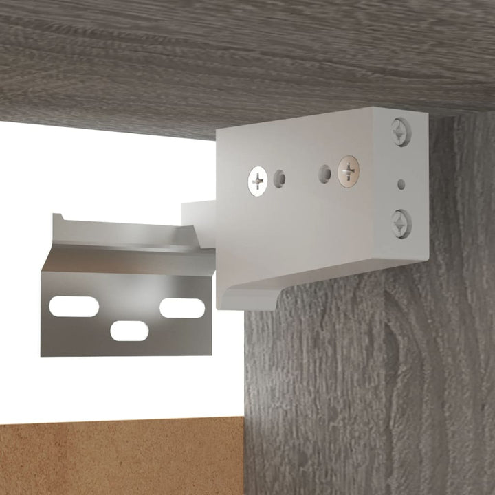 væghængtee tv-skab 8 stk. 30,5x30x30 cm grå og sonoma-eg