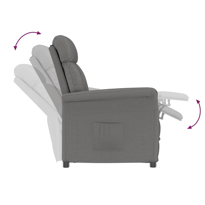 Recliner Stol Mørkegrå Mørkegrå 70.5 x 96.5 x 95 cm Stof