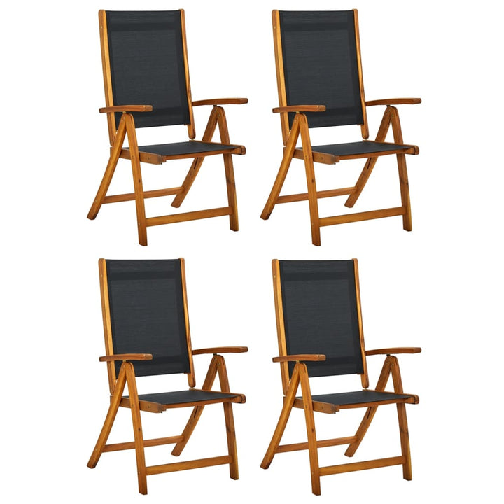 foldbare havestole 4 stk. massivt akacietræ og textilene
