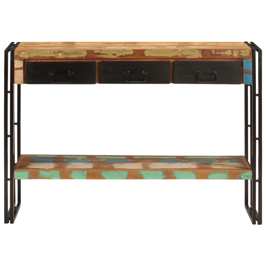 konsolbord 110x30x76 cm massivt genbrugstræ