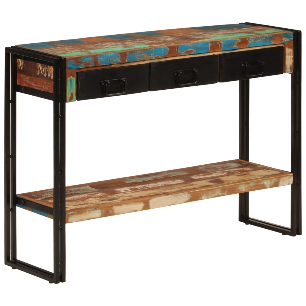 konsolbord 110x30x76 cm massivt genbrugstræ