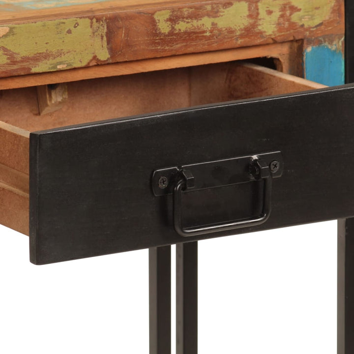 konsolbord 110x30x76 cm massivt genbrugstræ