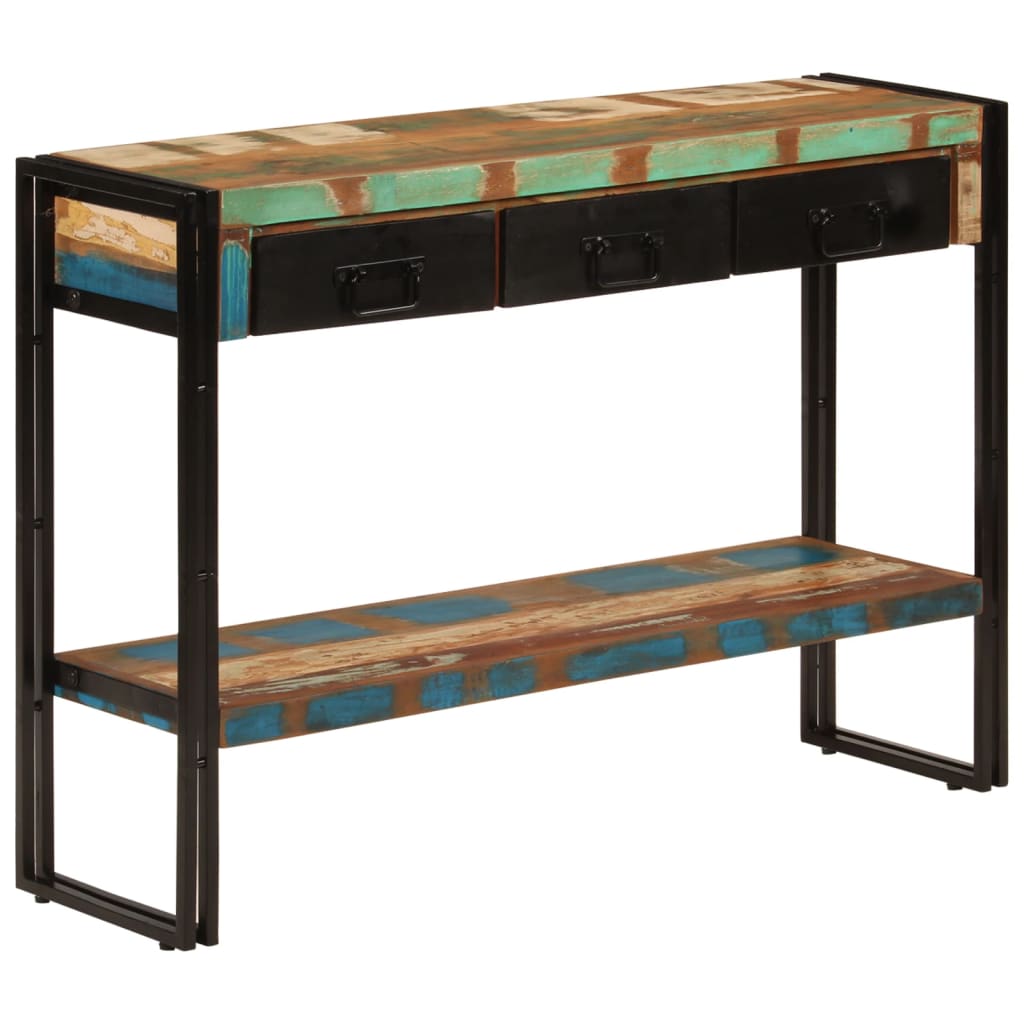konsolbord 110x30x76 cm massivt genbrugstræ