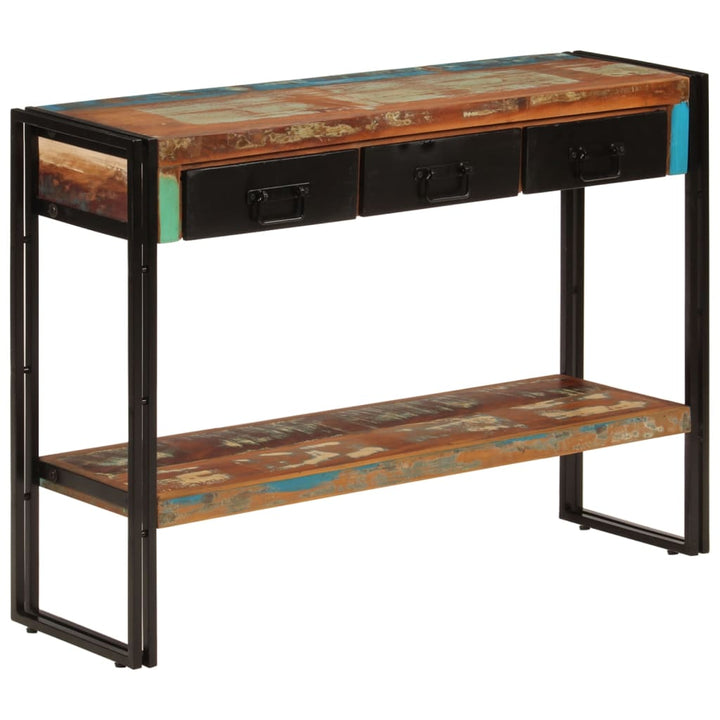 konsolbord 110x30x76 cm massivt genbrugstræ