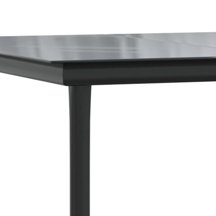 havebord 160x80x74 cm stål og hærdet glas sort