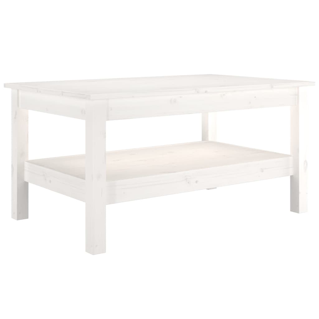 sofabord 80x50x40 cm massivt fyrretræ hvid
