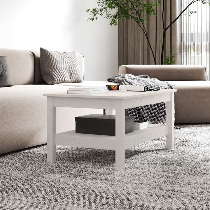 sofabord 80x50x40 cm massivt fyrretræ hvid
