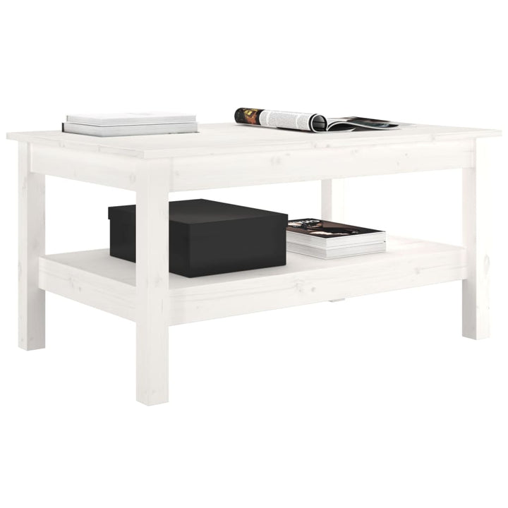 sofabord 80x50x40 cm massivt fyrretræ hvid