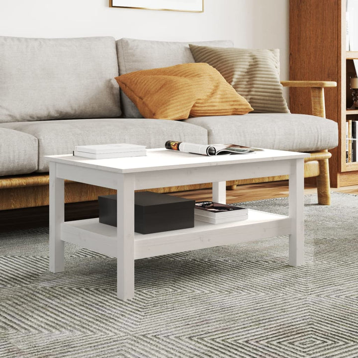 sofabord 80x50x40 cm massivt fyrretræ hvid
