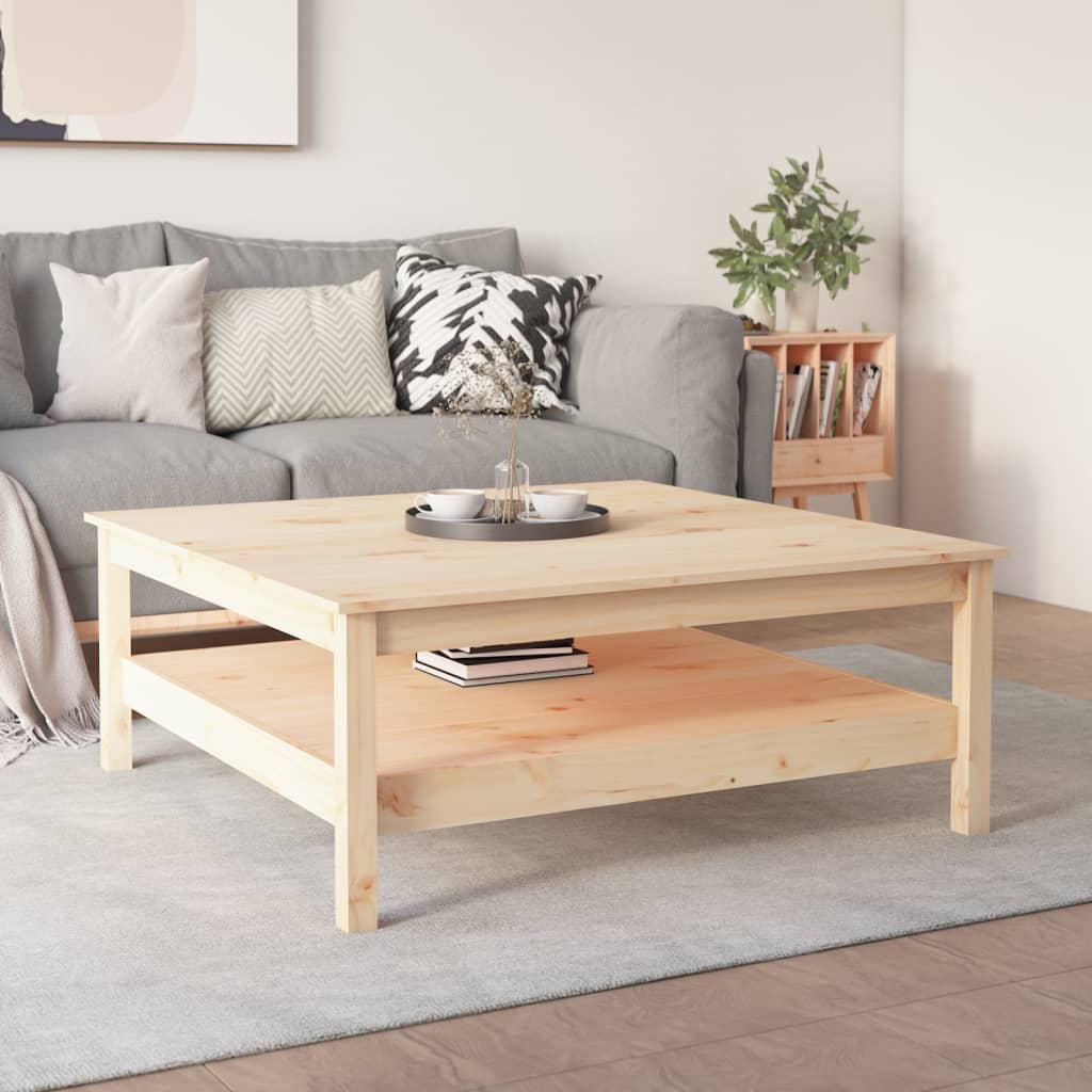 sofabord 100x100x40 cm massivt træ fyrretræ