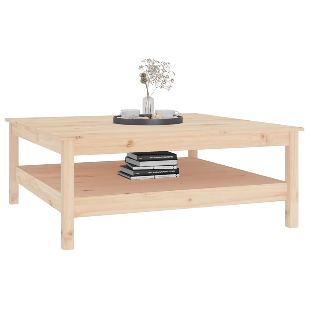 sofabord 100x100x40 cm massivt træ fyrretræ