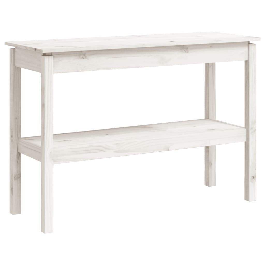 konsolbord 110x40x75 cm massivt fyrretræ hvid