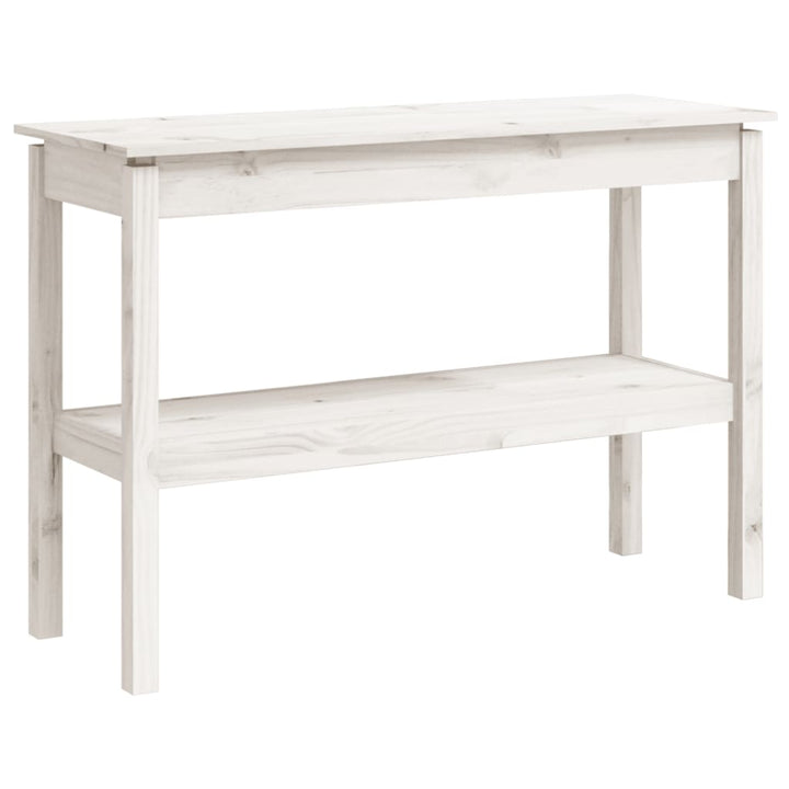 konsolbord 110x40x75 cm massivt fyrretræ hvid