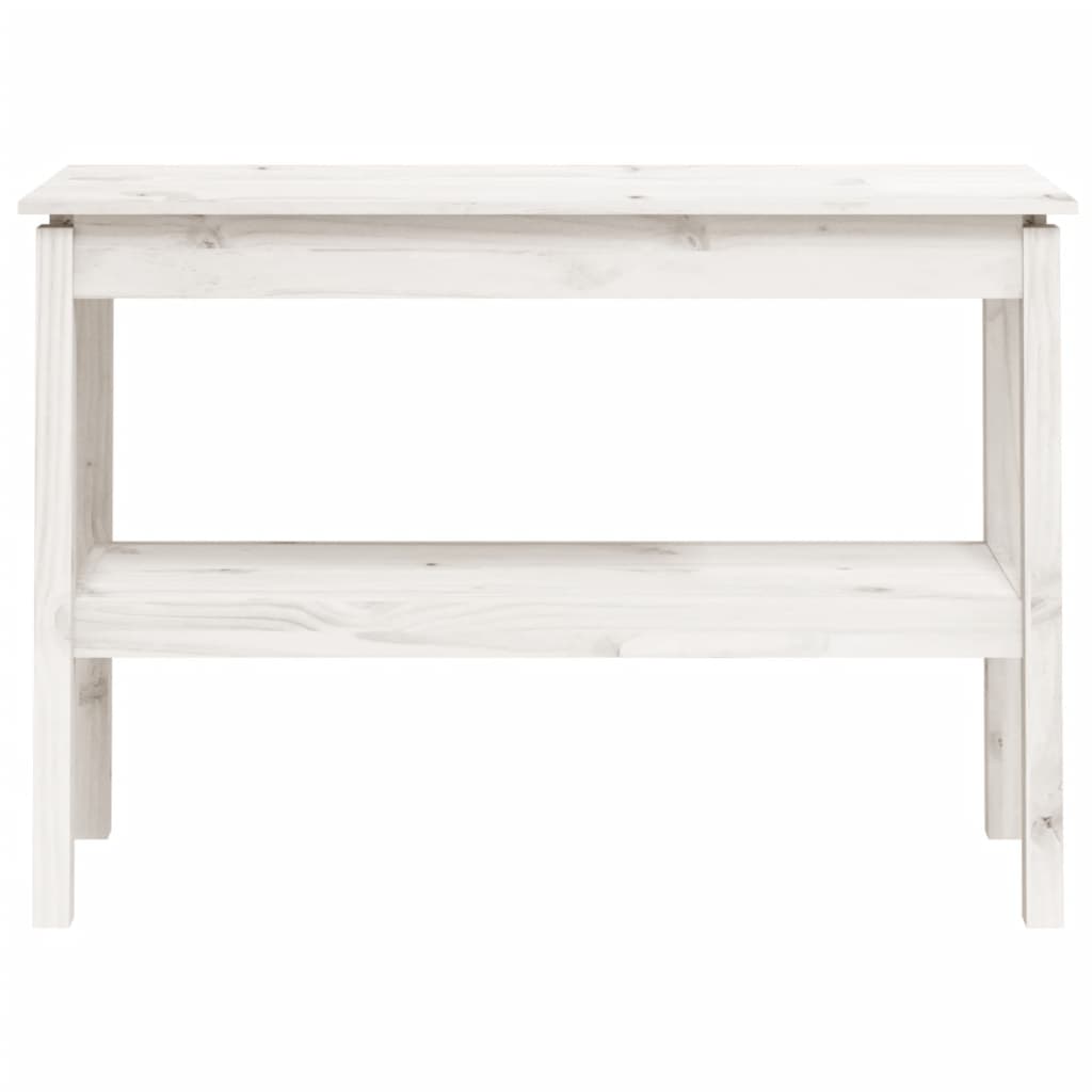 konsolbord 110x40x75 cm massivt fyrretræ hvid