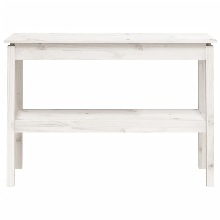 konsolbord 110x40x75 cm massivt fyrretræ hvid