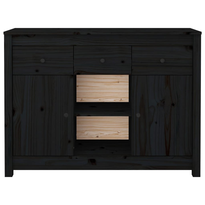skænk 100x35x74,5 cm massivt fyrretræ sort