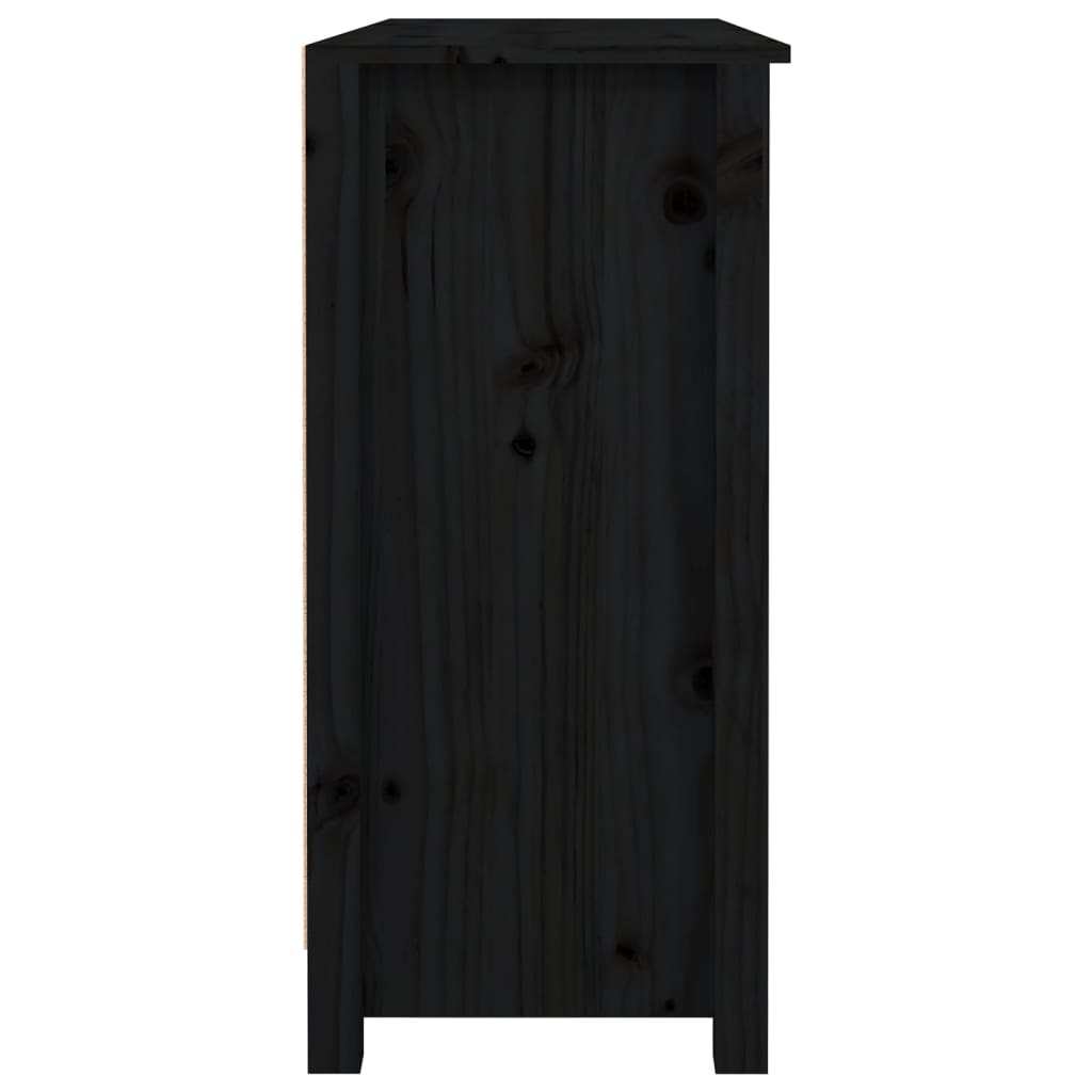 skænk 100x35x74,5 cm massivt fyrretræ sort