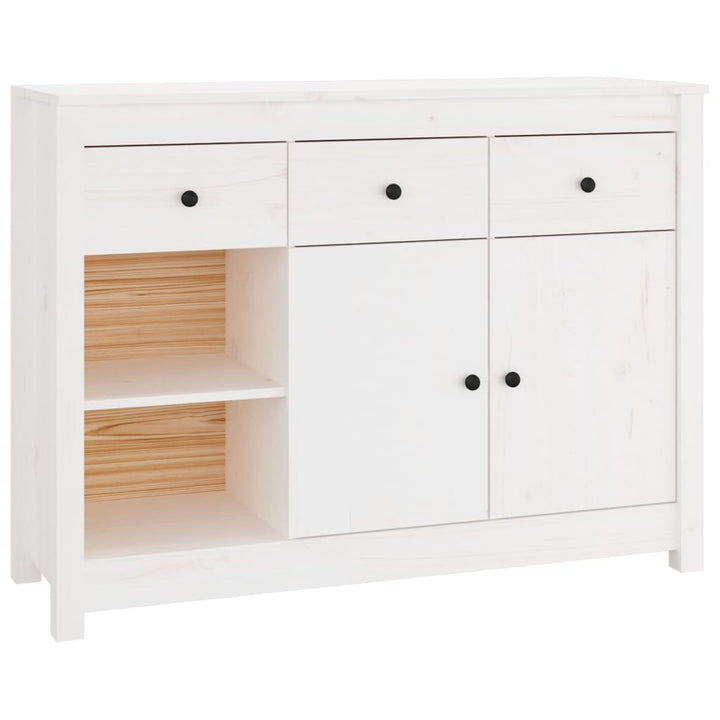 skænk 100x35x74 cm massivt fyrretræ hvid