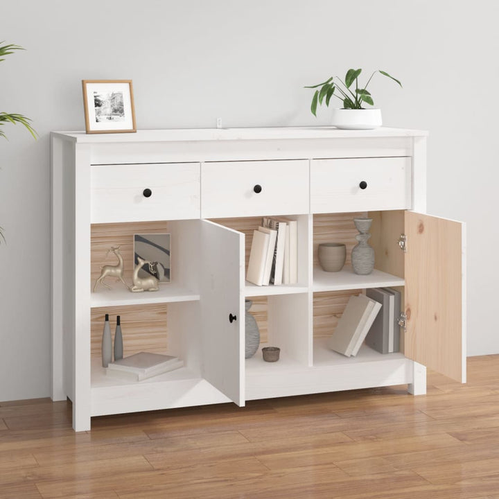skænk 100x35x74 cm massivt fyrretræ hvid