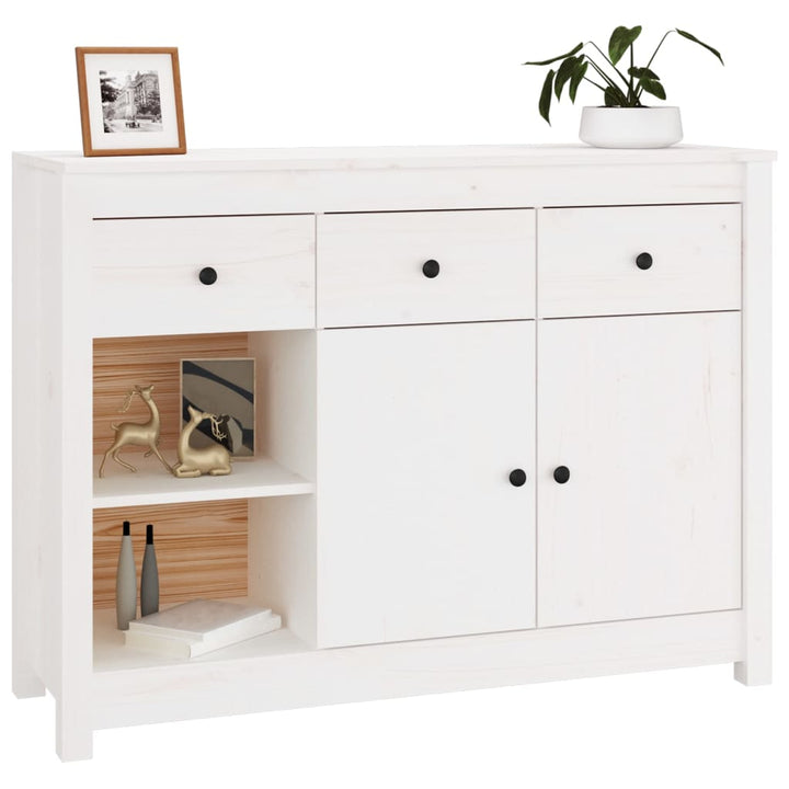 skænk 100x35x74 cm massivt fyrretræ hvid