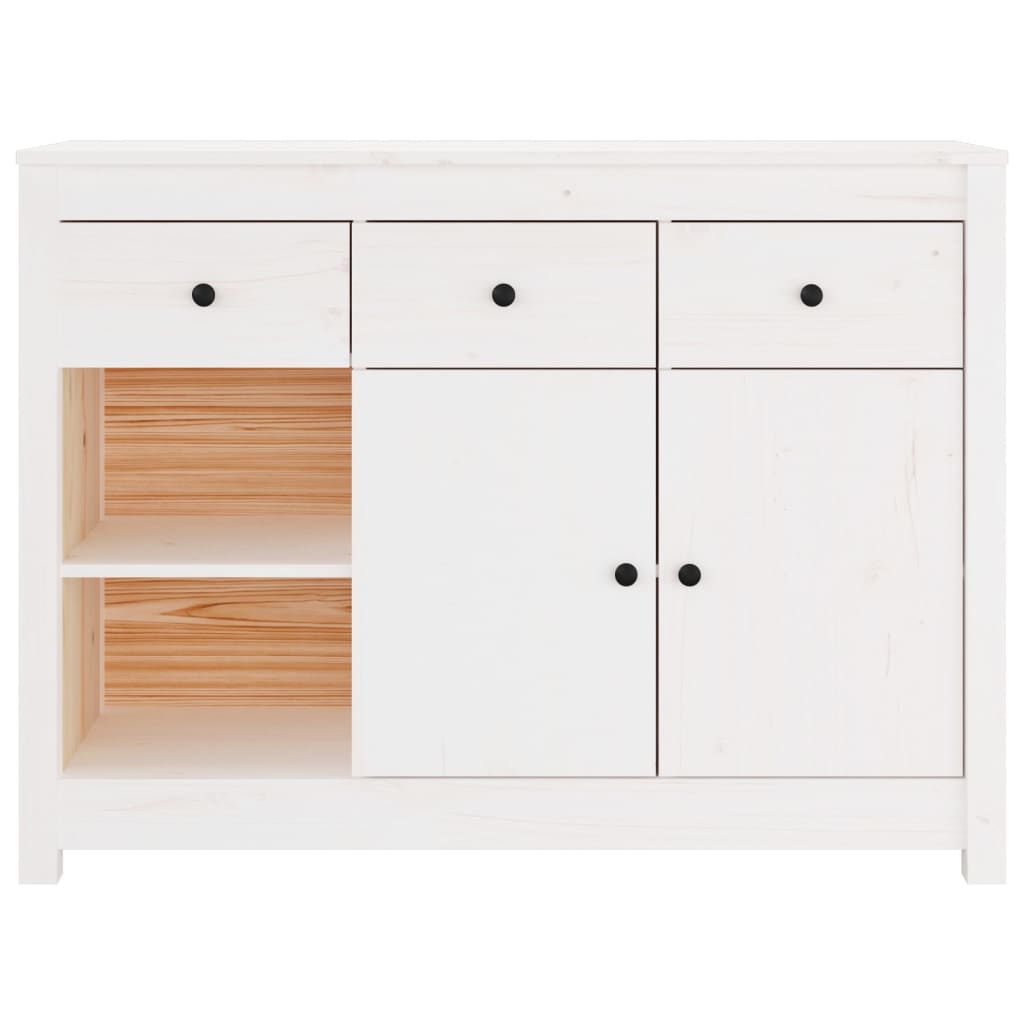 skænk 100x35x74 cm massivt fyrretræ hvid