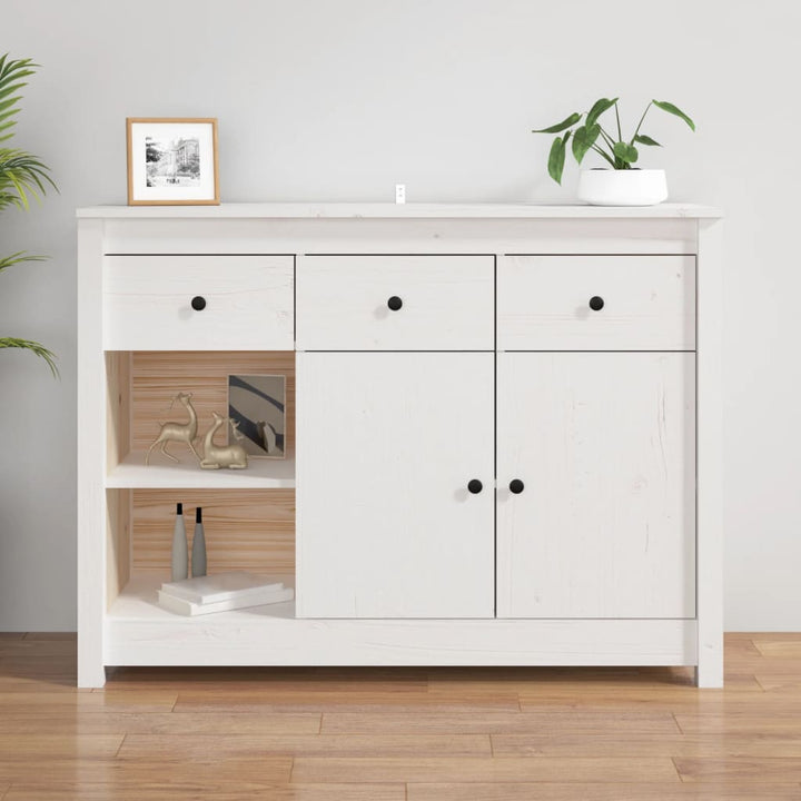 skænk 100x35x74 cm massivt fyrretræ hvid
