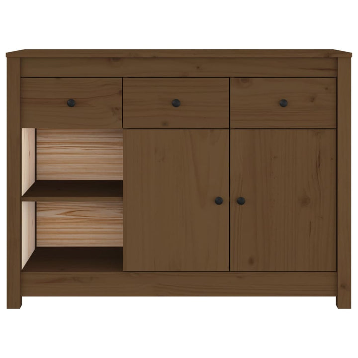 skænk 100x35x74 cm massivt fyrretræ gyldenbrun