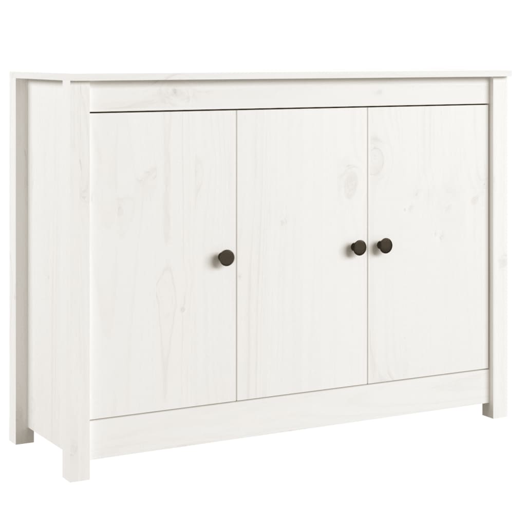 skænk 110x35x74 cm massivt fyrretræ hvid