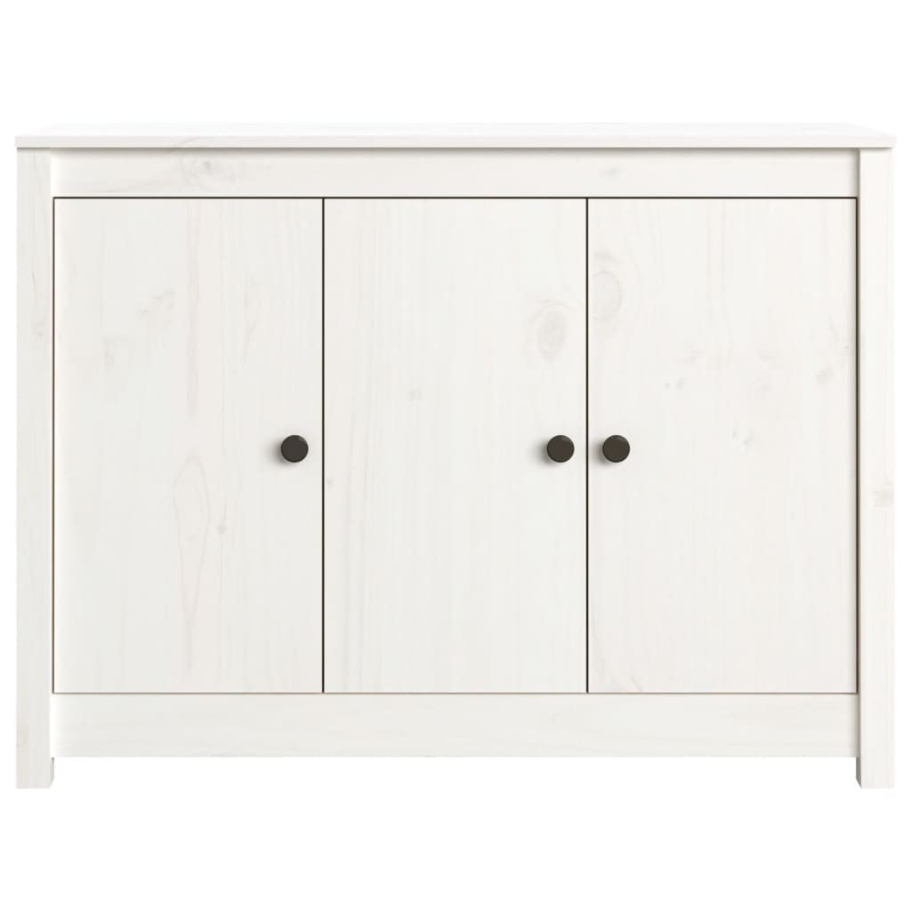 skænk 110x35x74 cm massivt fyrretræ hvid