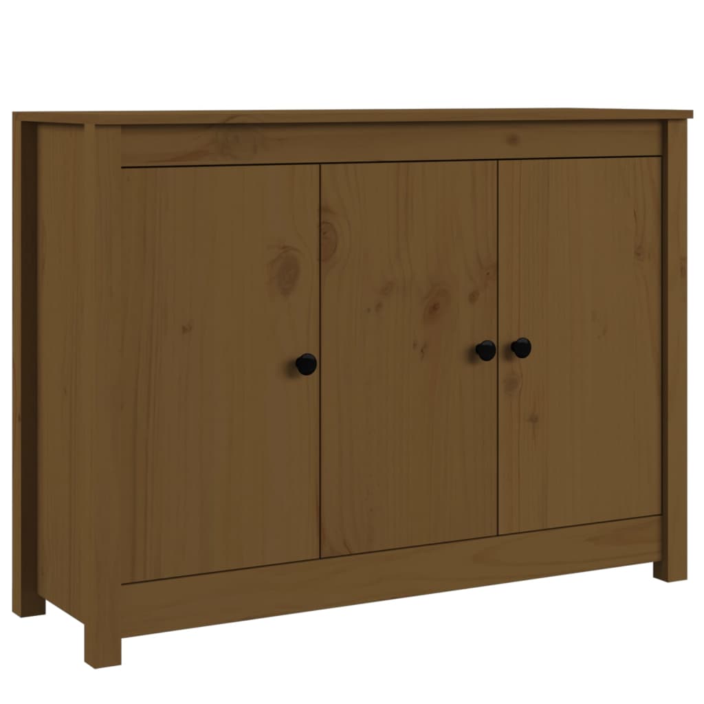 skænk 100x35x74 cm massivt fyrretræ gyldenbrun