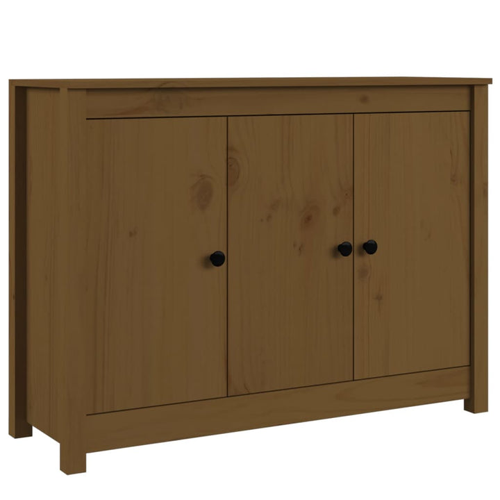 skænk 100x35x74 cm massivt fyrretræ gyldenbrun