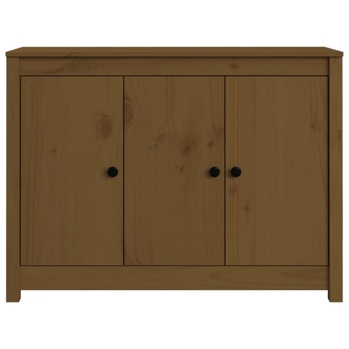 skænk 100x35x74 cm massivt fyrretræ gyldenbrun
