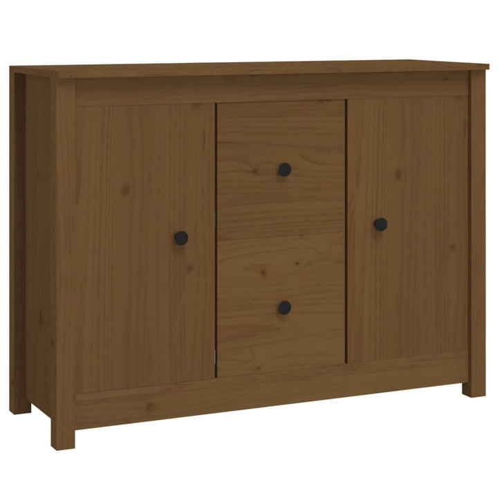 skænk 100x35x74 cm massivt fyrretræ gyldenbrun