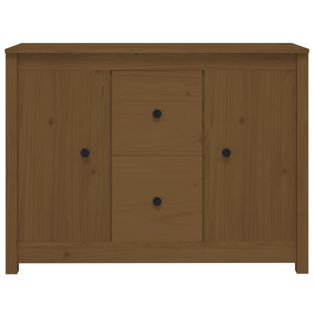 skænk 100x35x74 cm massivt fyrretræ gyldenbrun
