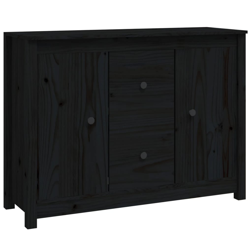 skænk 100x35x74 cm massivt fyrretræ sort