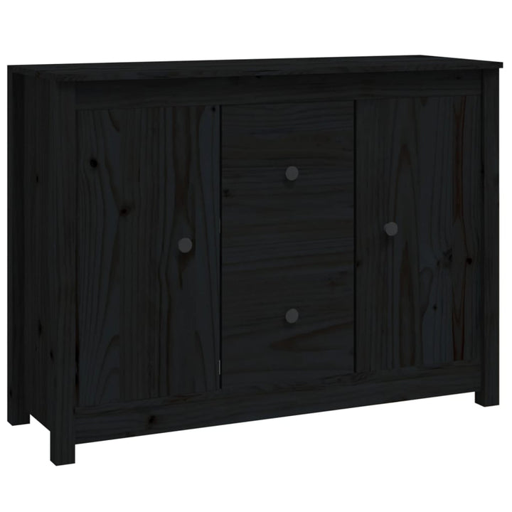 skænk 100x35x74 cm massivt fyrretræ sort