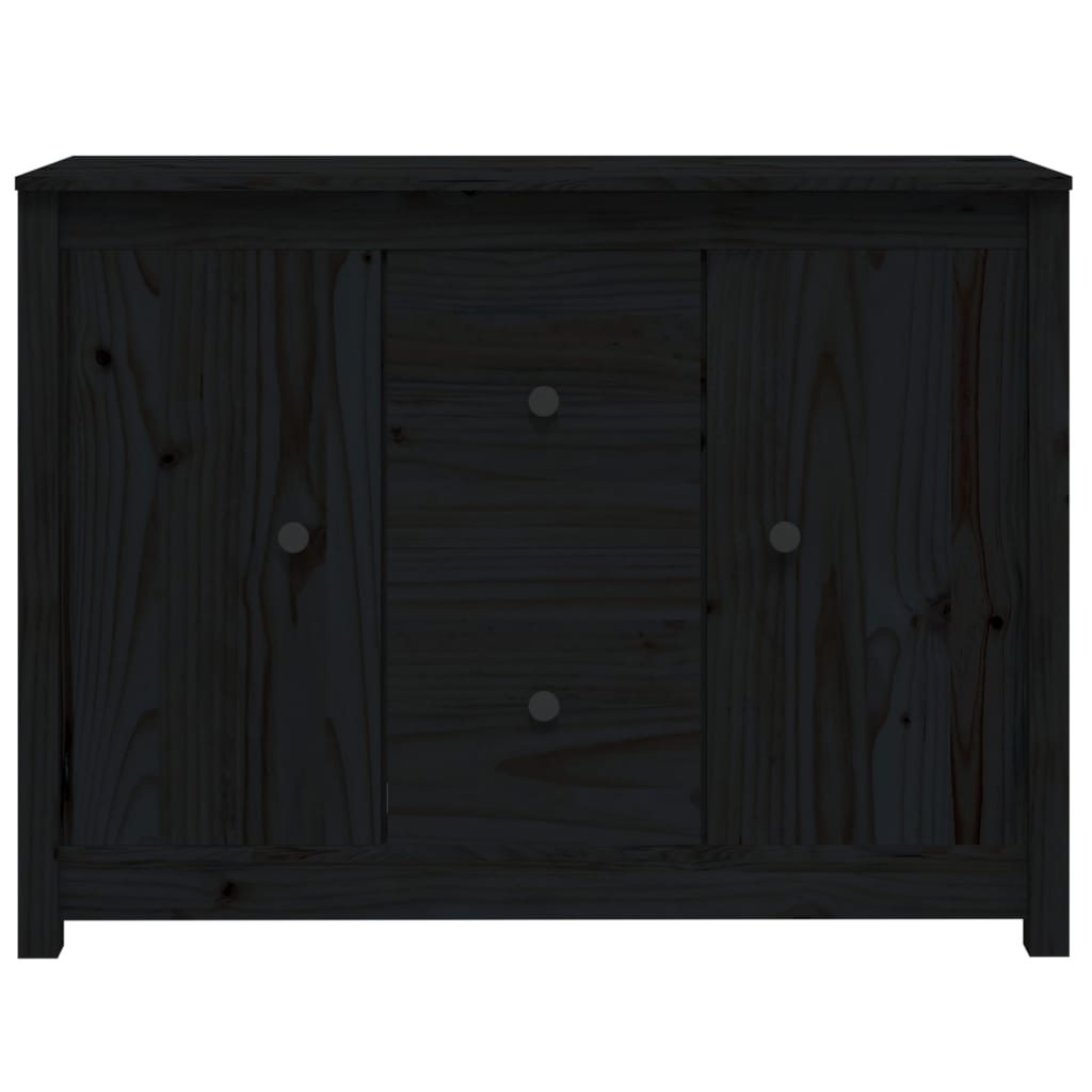 skænk 100x35x74 cm massivt fyrretræ sort