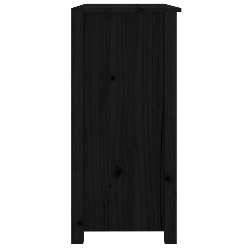 skænk 100x35x74 cm massivt fyrretræ sort